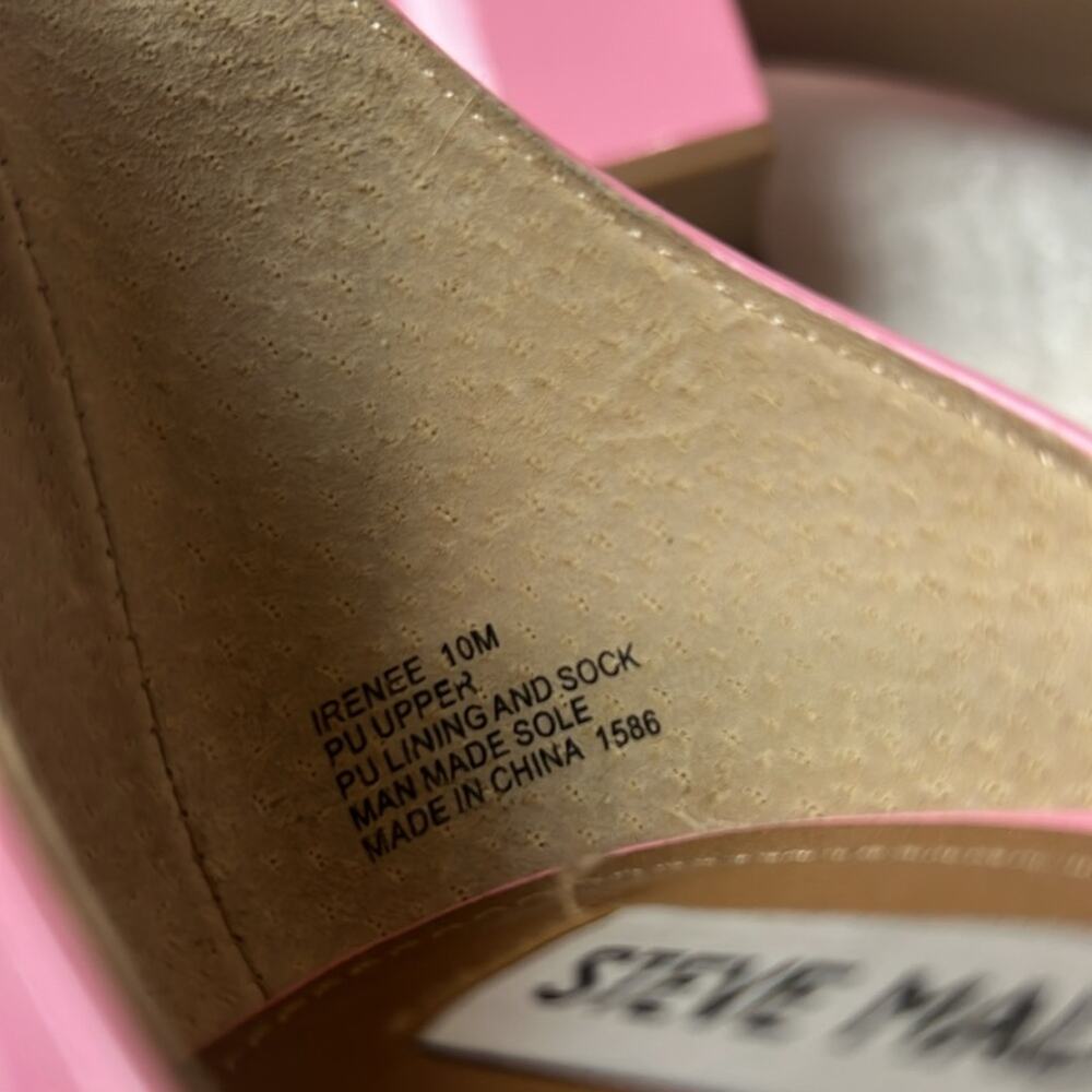 Steve Madden Irenee pink open toe ankle strap low block heel sandal shoes 10 - Picture 7 of 8